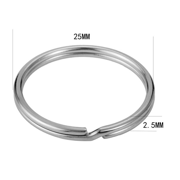 10pcs Stainless Steel Split Rings Key Rings Jewelry Making Supplies 25x2.5mm