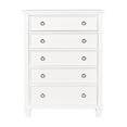 thumbnail image 2 of New Classic Furniture Tamarack Solid Wood 5-Drawer Chest in White, 2 of 6