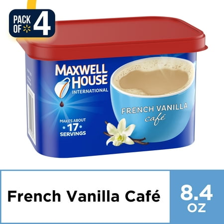 (4 Pack) Maxwell House International French Vanilla Cafe Instant Coffee, 8.4 oz