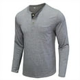 thumbnail image 2 of JMSUN Men's Long Sleeve Round Neck Button T-Shirt Top Henley Shirt Thermal Underwear Henley Top Casual Slim Fit Lightweight T Shirts, 2 of 3
