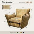 thumbnail image 6 of Genpo Oversized Chenille Accent Chair with Lumbar Pillow, Wide Armrests and Deep Seat 7 Inch High Density Foam for Living Room Bedroom, 350 lbs, Yellow Single Sofa Armchair, 6 of 8