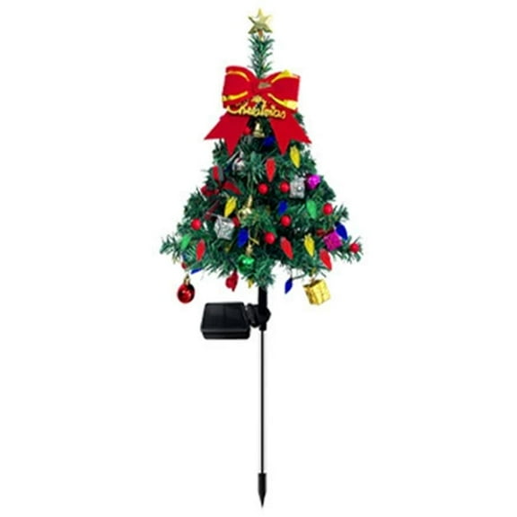Pekkaxy Solar Christmas Tree Outdoor Garden Stake Lights, Waterproof LED Pathway Decoration