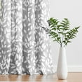 thumbnail image 5 of Exultantex Gray Semi Sheer Leaf Window Curtains Panels 84 inches Long for Kitchen Living Room, 55"W x 84"Lx2, 5 of 6