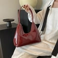 thumbnail image 3 of MMYGU Shoulder Bag for Women - Burgundy Y2k Handbag, Trendy Patent Leather Shoulder Purse, Wine Red Tote, 3 of 6