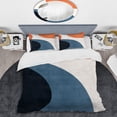 thumbnail image 2 of Designart "Minimal Boho Pattern in Blue and Orange I" Abstract Minimalism Bedding Covert Set - Abstract Blue Modern Bed Set With 2 Shams, 2 of 6