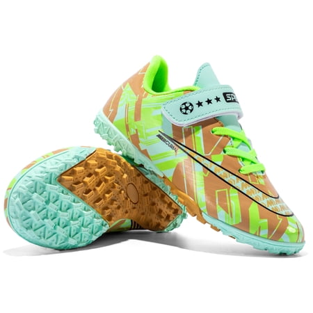 Soccer Shoes For Boys Girls Indoor Soccer Shoes Firm Ground Youth Football Cleats Anti-Slip Outdoor Kids Turf Soccer Cleats