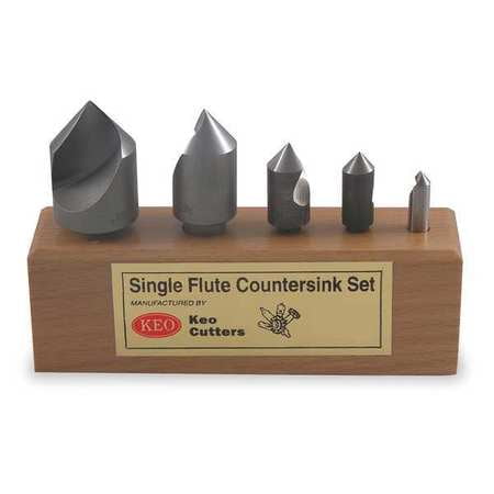 KEO 53026 Countersink Set, 5 PC, 1 FL, 60 Deg, HSS by KEO