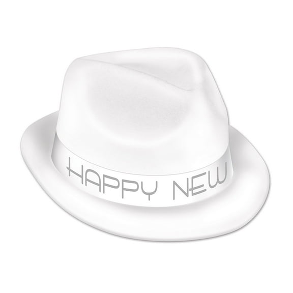 Beistle Club Pack of 25 White and Silver "Happy New Year" Party Hi-Hats