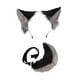 thumbnail image 5 of Diadema peluda con orejas de lobo y cola grande para disfraz, accesorios para fotos negro y gris, 5 of 9