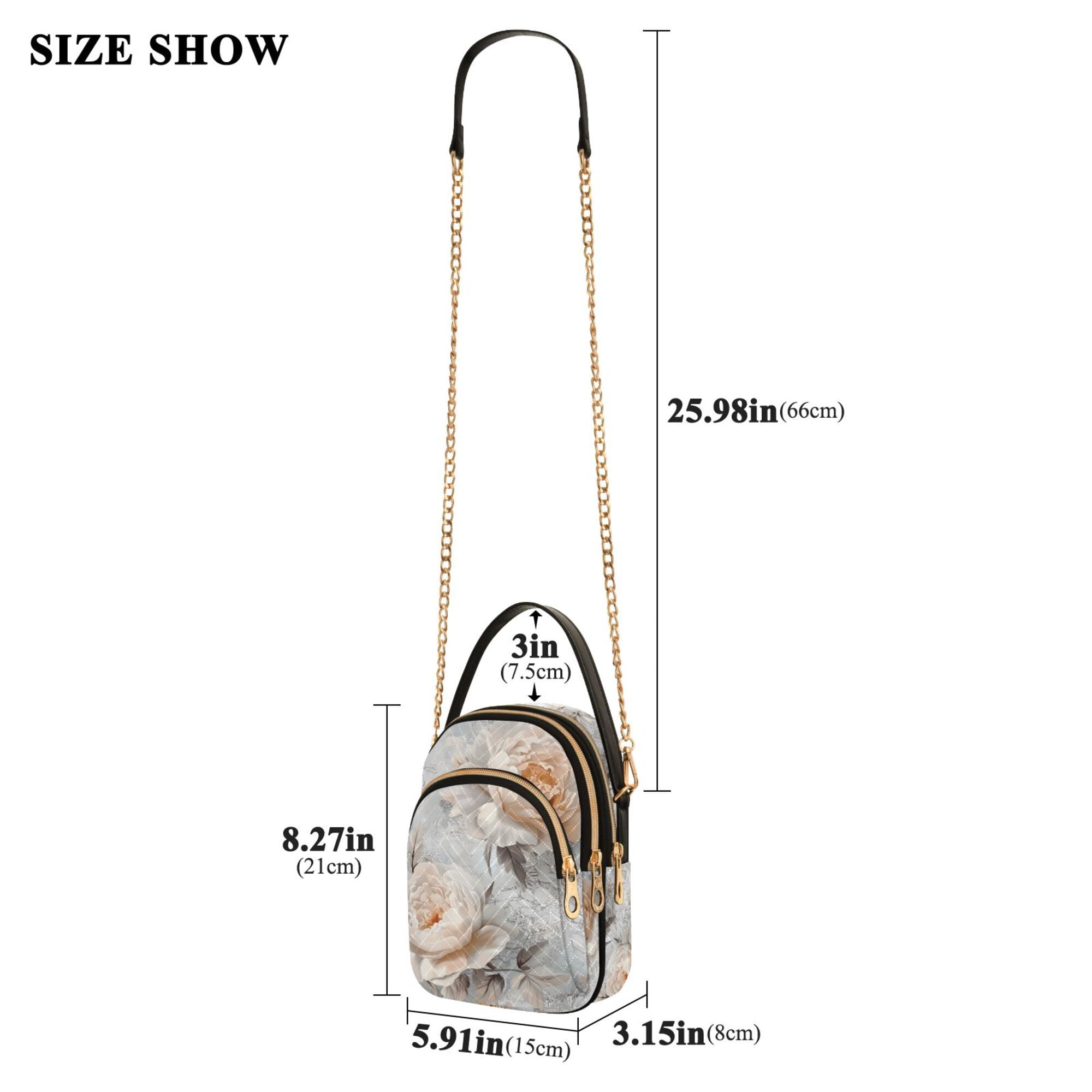 FORMRS Crossbody Bag for Women Quilted Travel Shoulder Cell Phone Purse with Chain Strap Handbag, Beautiful Floral