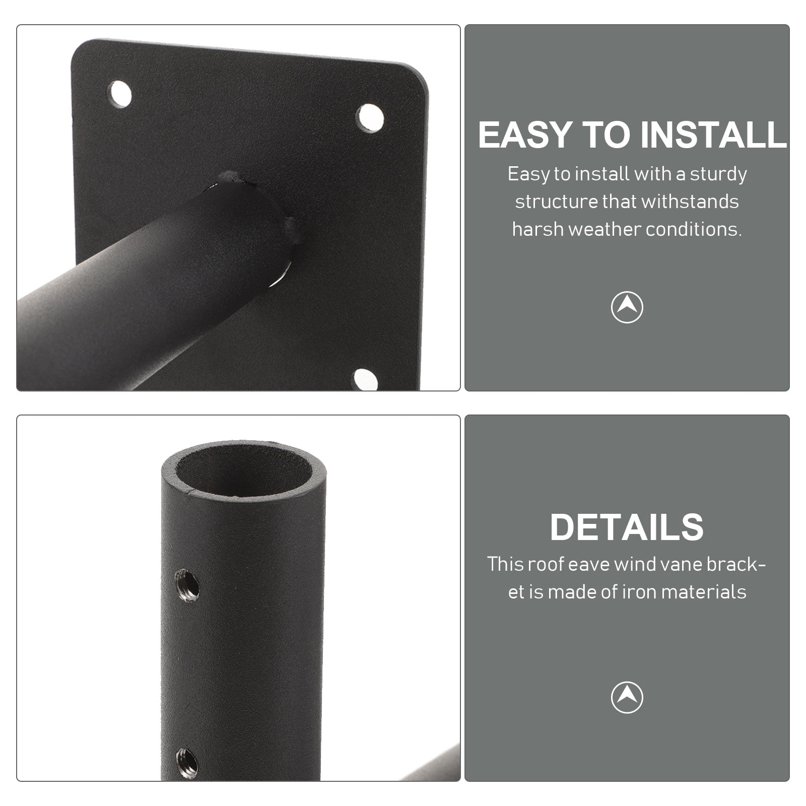 -Resistant Weather Station Mounting Pole with Roof and Wall Bracket for Anemometer and Rain Gauge Installation