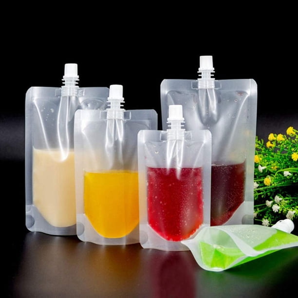 150 Uds 100Ml Bolsa de Soporte Líquido una Prueba de Fugas Bolsa de Embalaje de Bebidas Bolsa de para Bebidas Jugo Leche Café Almacenamiento