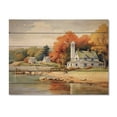 thumbnail image 3 of Designart "Charming Lakeside Village in Connecticut II" Connecticut Print on Natural Pine Wood, 3 of 5