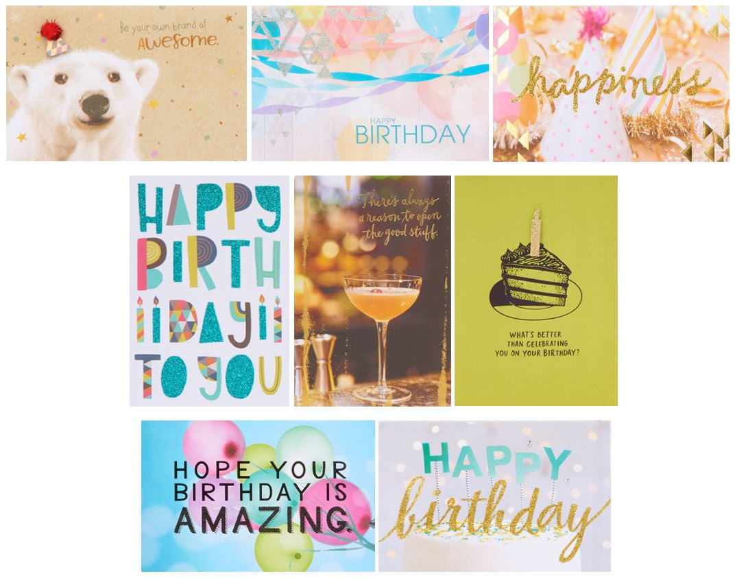 American Greetings Premium Birthday Greeting Card Collection, 8Count