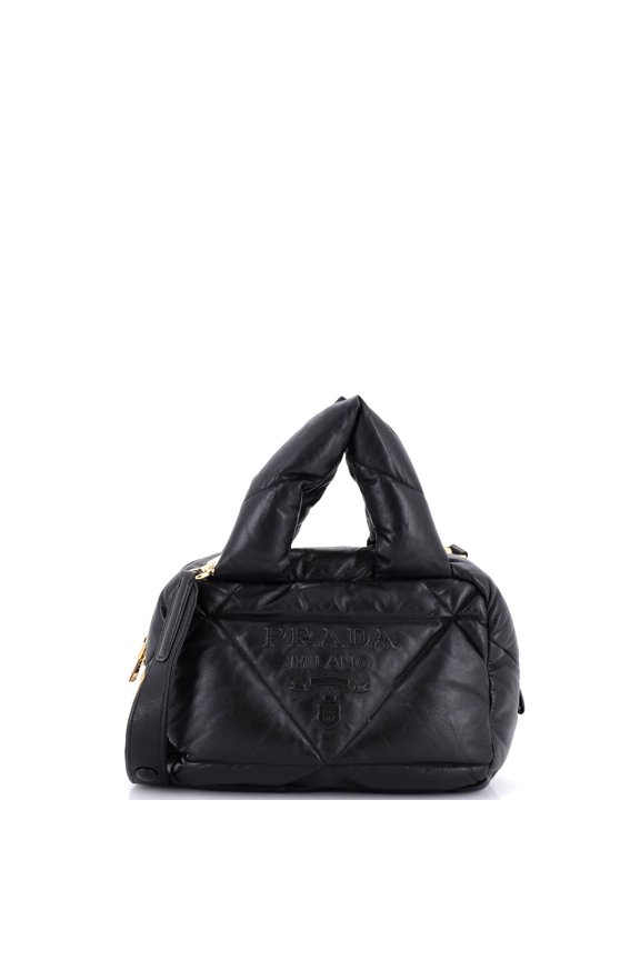 Pre-Owned Padded Bowler Bag Quilted Nappa Leather Small By Rebag