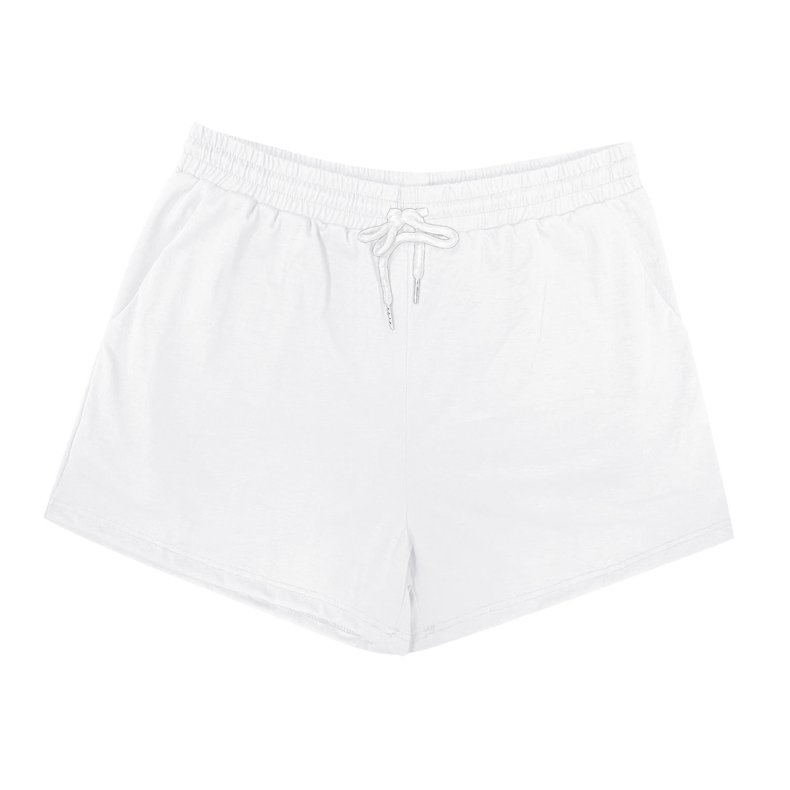 Fsqjgq Womens Shorts Soft Shorts for Big Thighs Womens Sweat Shorts Casual  Summer Comfy Lounge Shorts Elastic Running Shorts White L