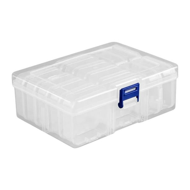 Caja de almacenamiento de cuentas, transparente, multifunción, rectángulo de 14 rejillas para ferretería, suministros para manualidades, anillos, herr