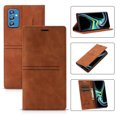 thumbnail image 1 of SaniMore for Samsung Galaxy A14 5G Case [Magnetic Flip Full Protecetive Cover] Card Cash Pokcet + Kickstand + Retro Wear-resisitant PU Leather + Shockproof TPU Inner Business Shell, Brown, 1 of 6