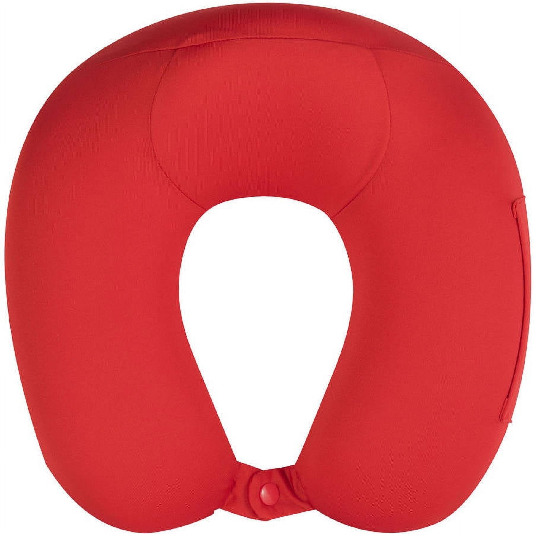 TraverGo Memory Foam Spandex Neck Pillow, Red TR1080RD