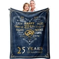 thumbnail image 1 of LHSHID Gifts for 25th Anniversary Blanket 25th Silver Wedding Anniversary Couple Gifts for Dad Mom Parents Friends 25 Years of Marriage Throw Blankets Gift for Husband Wife Her Him 60"x80", 1 of 7