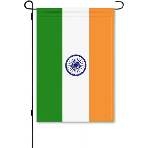 India Garden Flags 12.5 x 18 Inches Double Sided Vivid Color and Fade Proof Small Indian Yard Flags for Indoor and Outdoor Decorations (India)