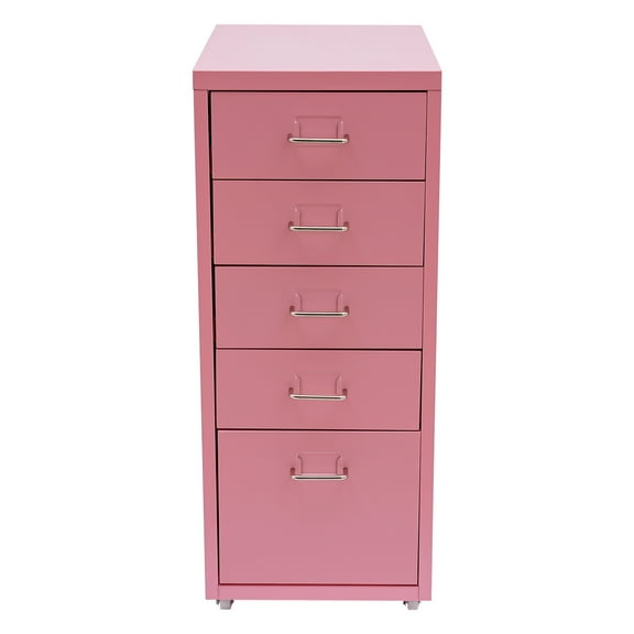 Metal File Storage Cabinet 5-Drawer Storage Cabinet with Wheels Free Standing Organizer Cabinet