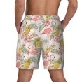 thumbnail image 4 of Uemuo Tropical Pink Flamingo Pineapple Pattern Mens Swim Trunks Quick Dry Board Shorts with Mesh Lining, Stretch Beach Shorts Quick Dry No-Chafing Board Shorts-Small, 4 of 9