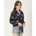 thumbnail image 4 of Moomaya Printed Full Sleeve Knot Cropped Shirt, Cotton Summer Top For Women, 4 of 8