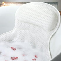Bath Pillow Bathtub Pillow, Bath Pillows for Tub Neck and Back Support, Bath Tub Pillow Headrest with Soft 4D Mesh Fabric and Non-Slip Suction Cups, Relaxing Bath Accessories Spa Gifts