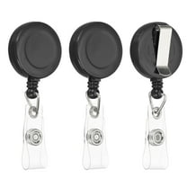 Uxcell Retractable Badge Holder Reel, ID Badge Reels with Clip and Clear Strap for Name Key Chain Office Black