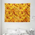 thumbnail image 1 of Autumn Tapestry, Shady Fall Oak Maple Tree Leaves on Faded Tones Seasonal Foliage Artwork, Wall Hanging for Bedroom Living Room Dorm Decor, 80W X 60L Inches, Earth Yellow Marigold, by Ambesonne, 1 of 2