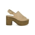 thumbnail image 2 of Women Peep Toe Slingback Chunky Faux Wood Platform Heel Sandal 19199, 2 of 6