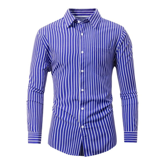 Handshe Men's Long Sleeve Checkered Shirt, Business Casual Fashion Button-Down Spread Collar Shirt for Office and Casual Outings