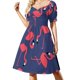 thumbnail image 1 of Vestido de manga corta con flamencos fluorescentes, vestidos de verano para mujer 2025, ropa de verano para mujer 2025, vestido., 1 of 7