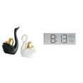 thumbnail image 1 of Estatua de cisne, esculturas de cerámica modernas, figuras, centro de mesa, reloj de pared digital, pantalla multifuncional, adecuado para el hogar, l, 1 of 8