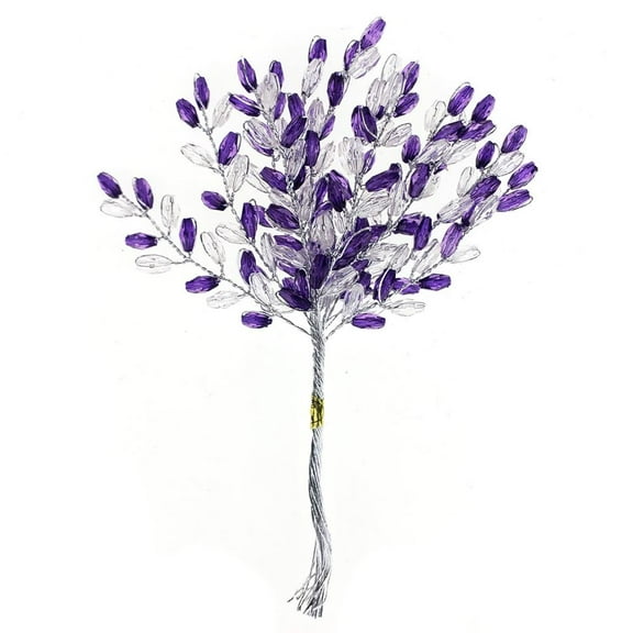 Acrylic Wheat Spray, 5-Inch, 12-Count, Purple