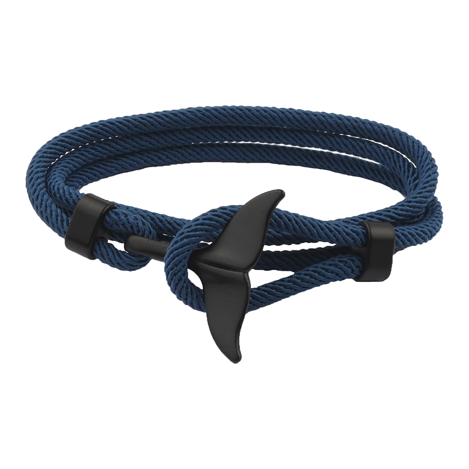 Women Men Rope Bracelet Hand Braided Gift Portable Whale Tail