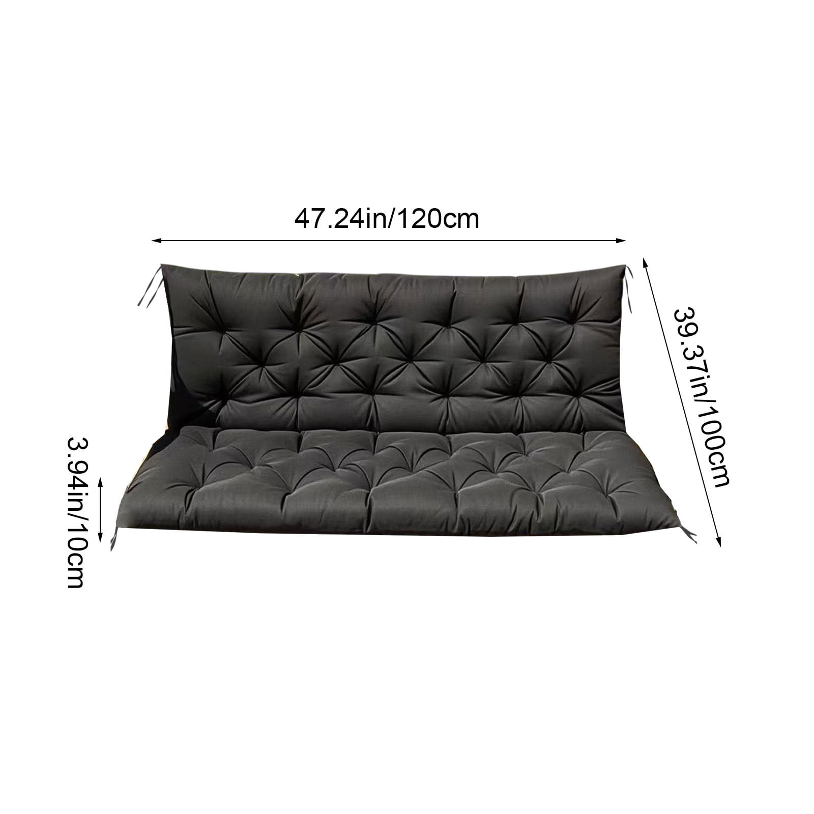 YOTQUSKI Outdoor Swing Cushions,Waterproof Swing Cushions 3 Seater Replacement with Backrest,Outdoor Thickened Bench Cushion with Ties for Porch,Patio,Backyard,Garden and Lawn
