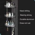 thumbnail image 4 of 3 Layers Triangular Corner Organize Rack Shelves Basket Hanger Shampoo Organizer Shower Bathroom Shelf Kitchen Aluminum Suitable for Toilets, Shampooers, Dormitories And Kitchens, 4 of 9