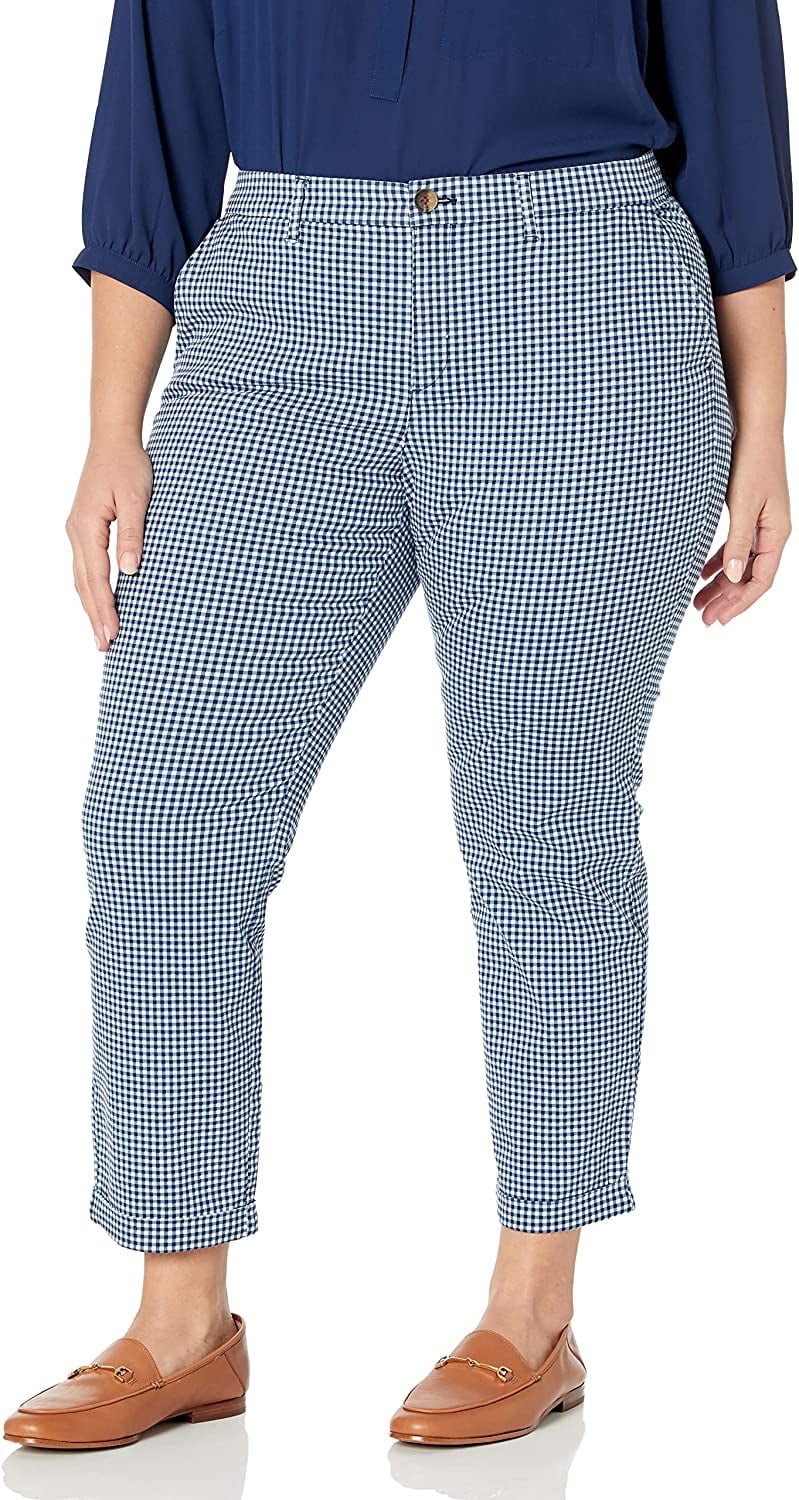 Tommy Hilfiger Womens Relaxed Fit Hampton Chino Pant Standard and Plus Size  Relaxed Blue Sky Captain Multi 12 - Walmart.com