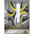 thumbnail image 2 of Modern Abstract Art Sheer Curtains 108 Inch Long 2 Panels, Yellow Grey Geometric Circle Light Filtering Rod Pocket Semi Sheer Curtains, Sheer Voile Drapes for Living Room Bedroom, 52"x108", 2 of 5