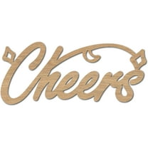 Cheers Laser Cut Wood Letter Sign Wall Decor Cutouts Unfinished Wooden Signs Wall Art Basswood Hanging Sculpture Decoration for Painting Crafts DIY Home Wedding Decor Gift 11.8x4.7Inch
