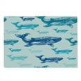 thumbnail image 2 of Sea Animals Cutting Board, Colorful Realistic Engraved Style of Whale Animals Dangerous Creature Print, Decorative Tempered Glass Cutting and Serving Board, Large Size, Blue White, by Ambesonne, 2 of 5