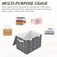 thumbnail image 7 of BZSMCE Storage Bin Cube Organizer Basket with Flip-Top Lid Monochrome Floral Tiles Printed, 7 of 7