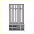 thumbnail image 2 of Hall Tree with 7 Shelves, Contemporary Smokey Gray | Engineered Wood | Coat Racks, 2 of 7