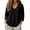 Black, variant on Cotton Linen Tops for Women, Yigetop Women's Casual V Neck 3/4 Sleeve Textured Blouse Loose Fit Linen Tops for Summer Gauze Shirts for Women Light Blue XL