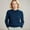 Dark Blue002, variant on QHRMKOG Sweaters for Women Tailored Fit Comfort Long Sleeve Crew Neck Sweater Solid Color Knit Pullover Tops 2025 Fall Trendy Clothing Brown L