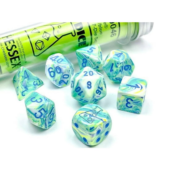 Chessex Festive Polyhedral Garden/blue 7-Die Set