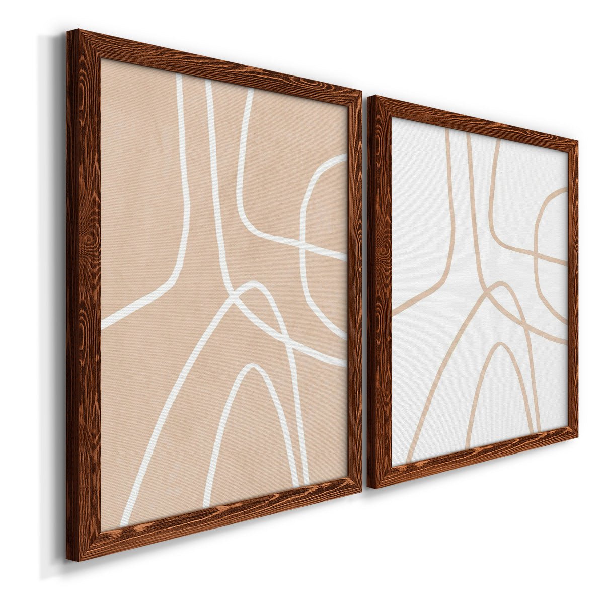 Clean Contour I - Premium Framed Canvas 2 Piece Set - Ready to Hang