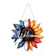 thumbnail image 2 of Hegidora de la puerta de bienvenida de girasol, letrero de flores de madera, creatividad, decoración del hogar Decorativo para el adorno para colgar, 2 of 9